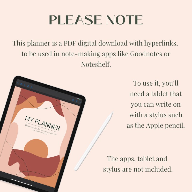 Desert Wanderer - Undated Digital Planner With Hyperlinks for Goodnotes ...