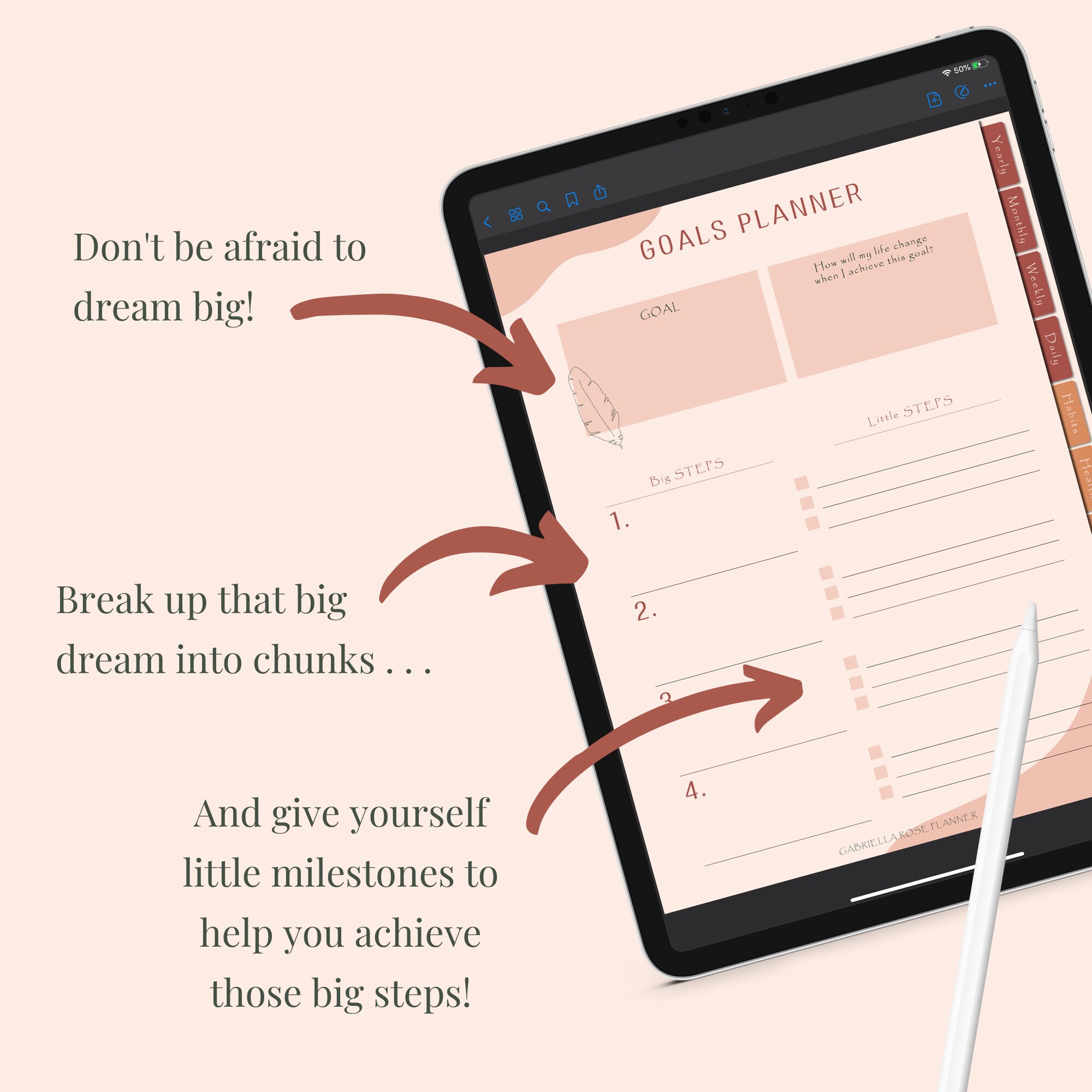 Desert Wanderer - Undated Digital Planner With Hyperlinks for Goodnotes ...