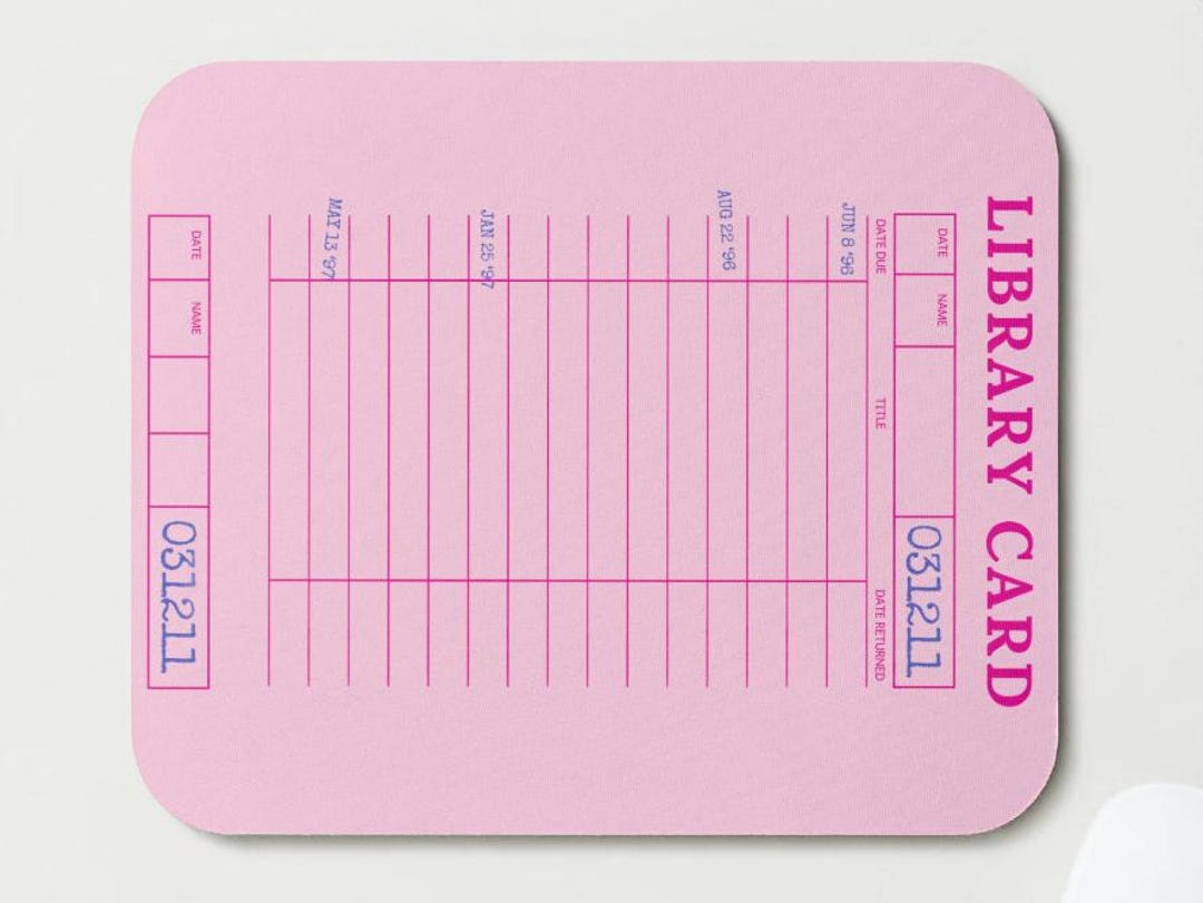 Library Checkout Card Mouse Pad, Office Accessories for Women, Fun Desk ...