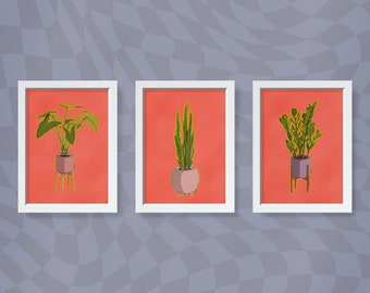 Plant Lady Bundle | x3 A4 art prints | Digital illustrations printed on recycled paper