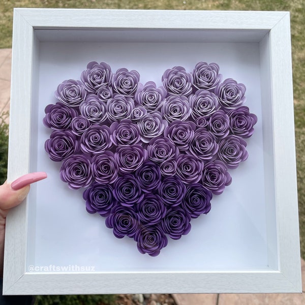 Ombre Custom Flower Shadow Box | Assorted Paper Flower Box | Customized Gift for Birthday, Christmas, Mothers Day, Valentines , Baby Shower