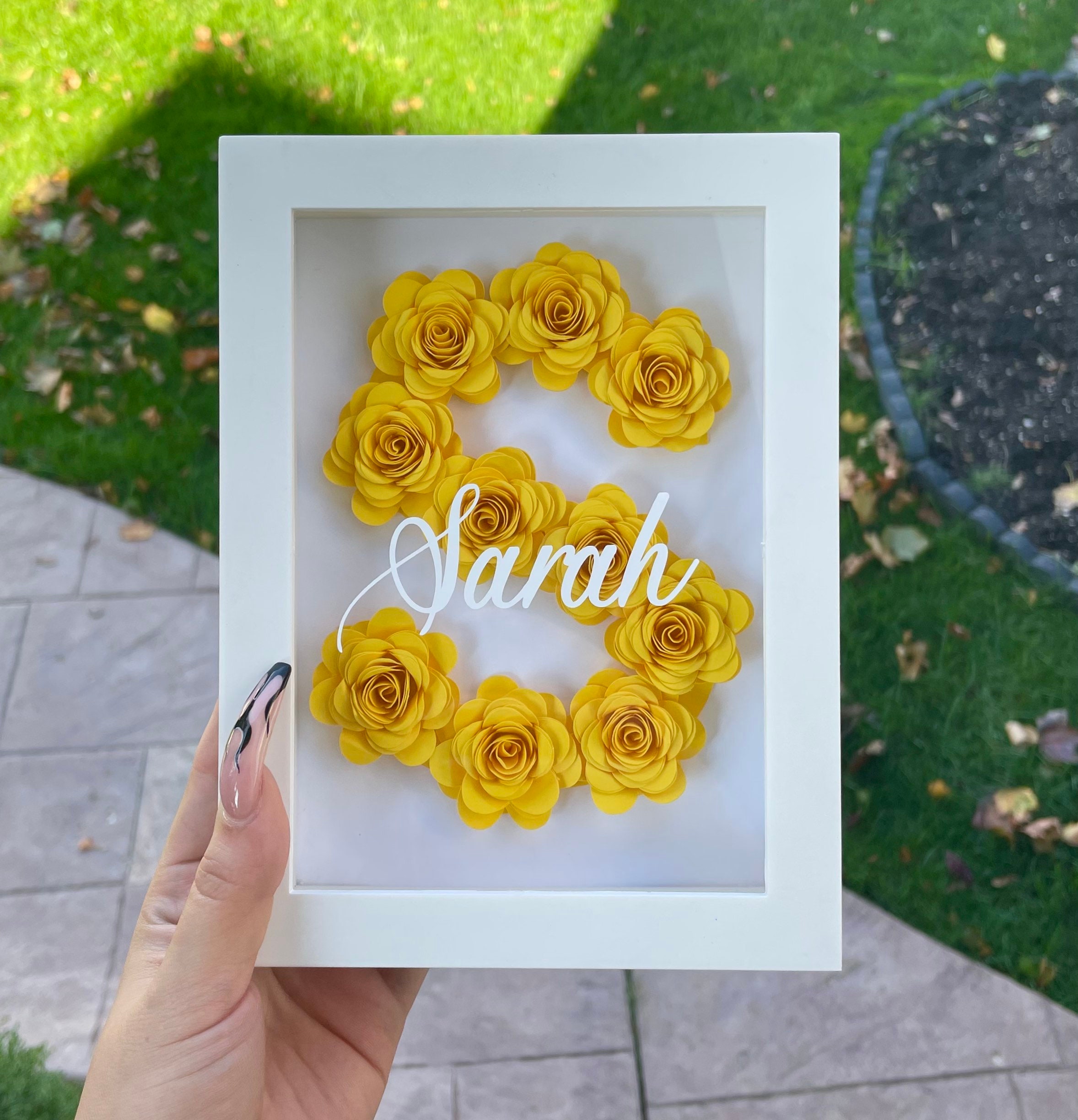 Initial and Name Flower Box | Assorted Paper Flower Box | Customized ...
