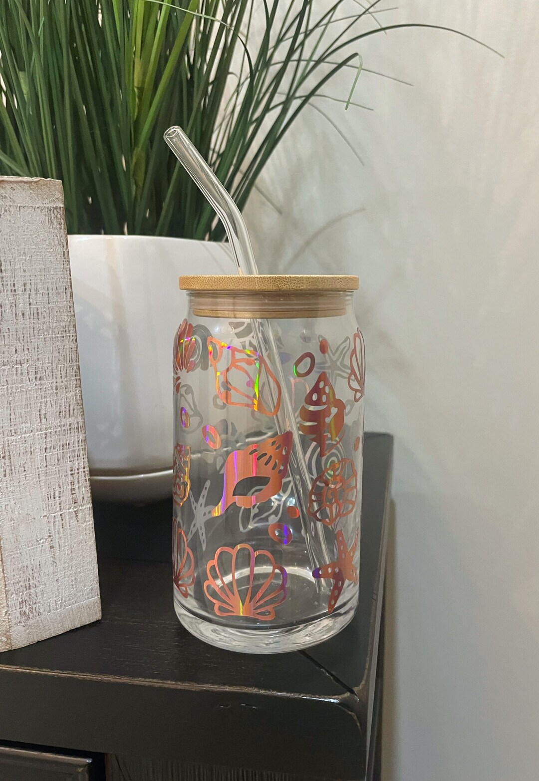 Seashell Beach Iced Coffee Beer Glass Can Iced Coffee Beer Glass Can Glass Coffee Cup Custom Cup