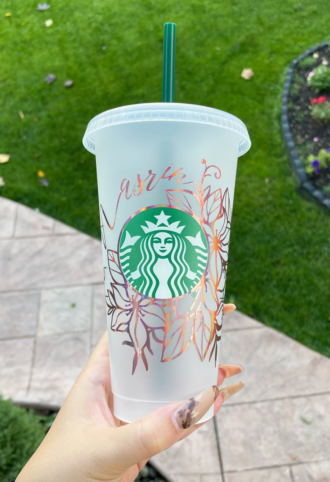 Floral Custom Starbucks Venti Cold Cup | Personalized Starbucks Cold ...