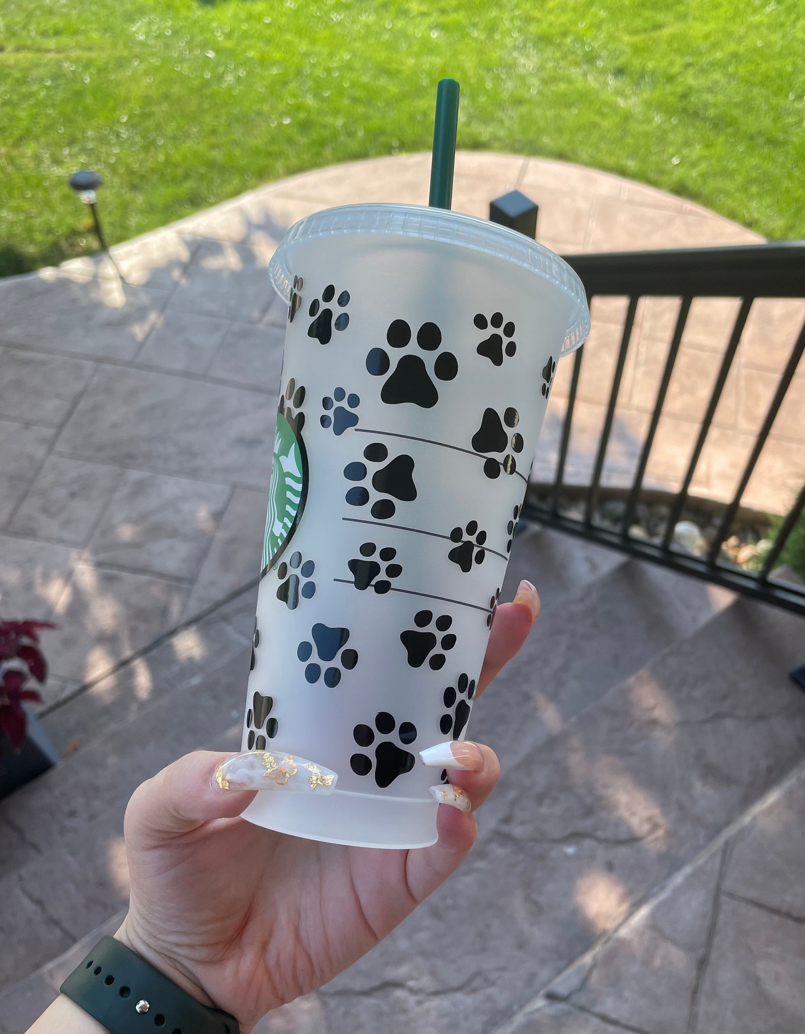 Dog Starbucks Cup Starbucks Dog Paw Cup Personalized Etsy