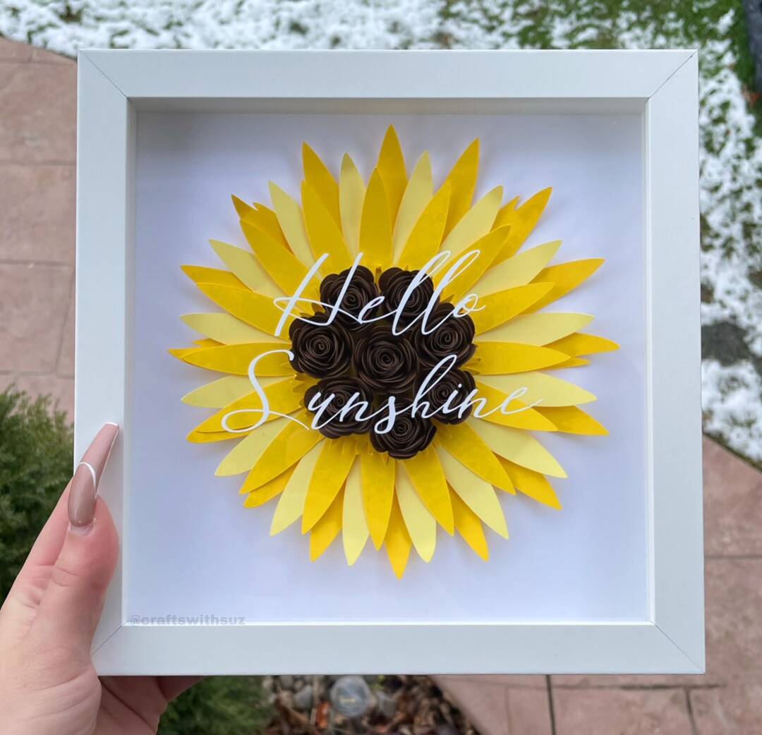 Sunflower Flower Shadow Box Assorted Paper Flower Box Customized Gift