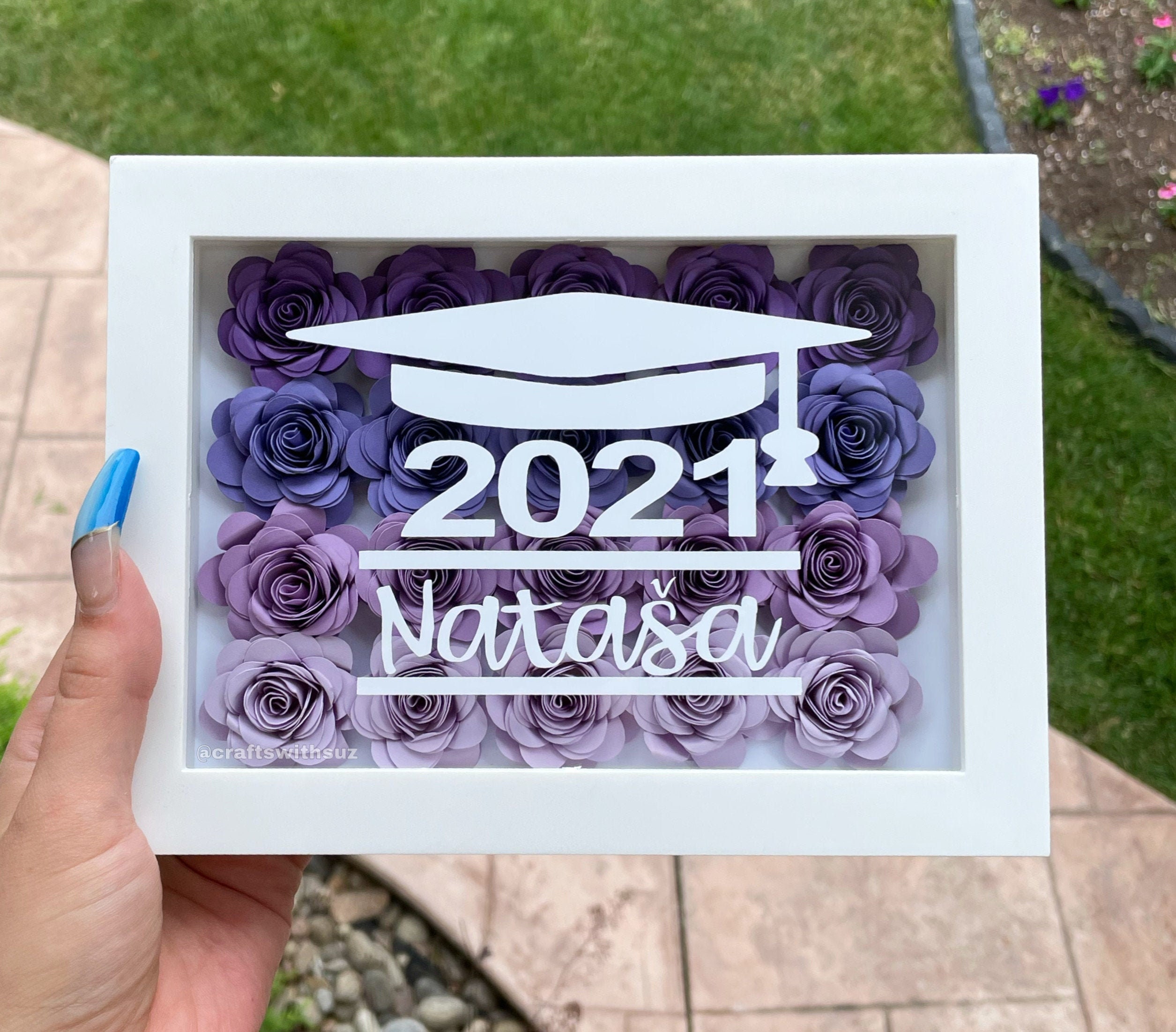 Graduation Flower Shadow Box Assorted Paper Flower Box Etsy