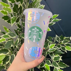 Donut Starbucks Cup | Starbucks Decorated Cup | Personalized Starbucks Cold Cup | Custom Starbucks Venti Cold Cup | Donut Cup