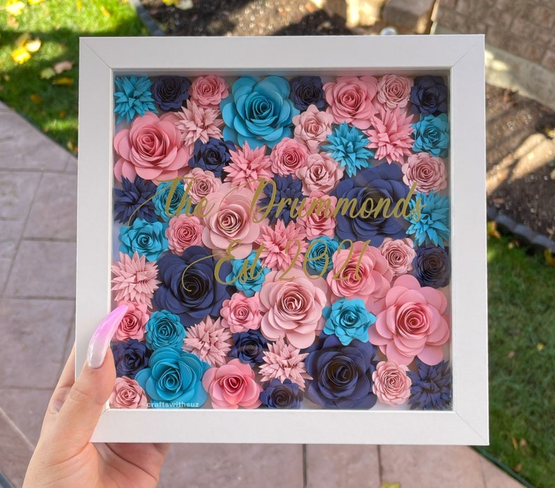 Assorted Flower Shadow Box Custom Rose Flower Box Etsy