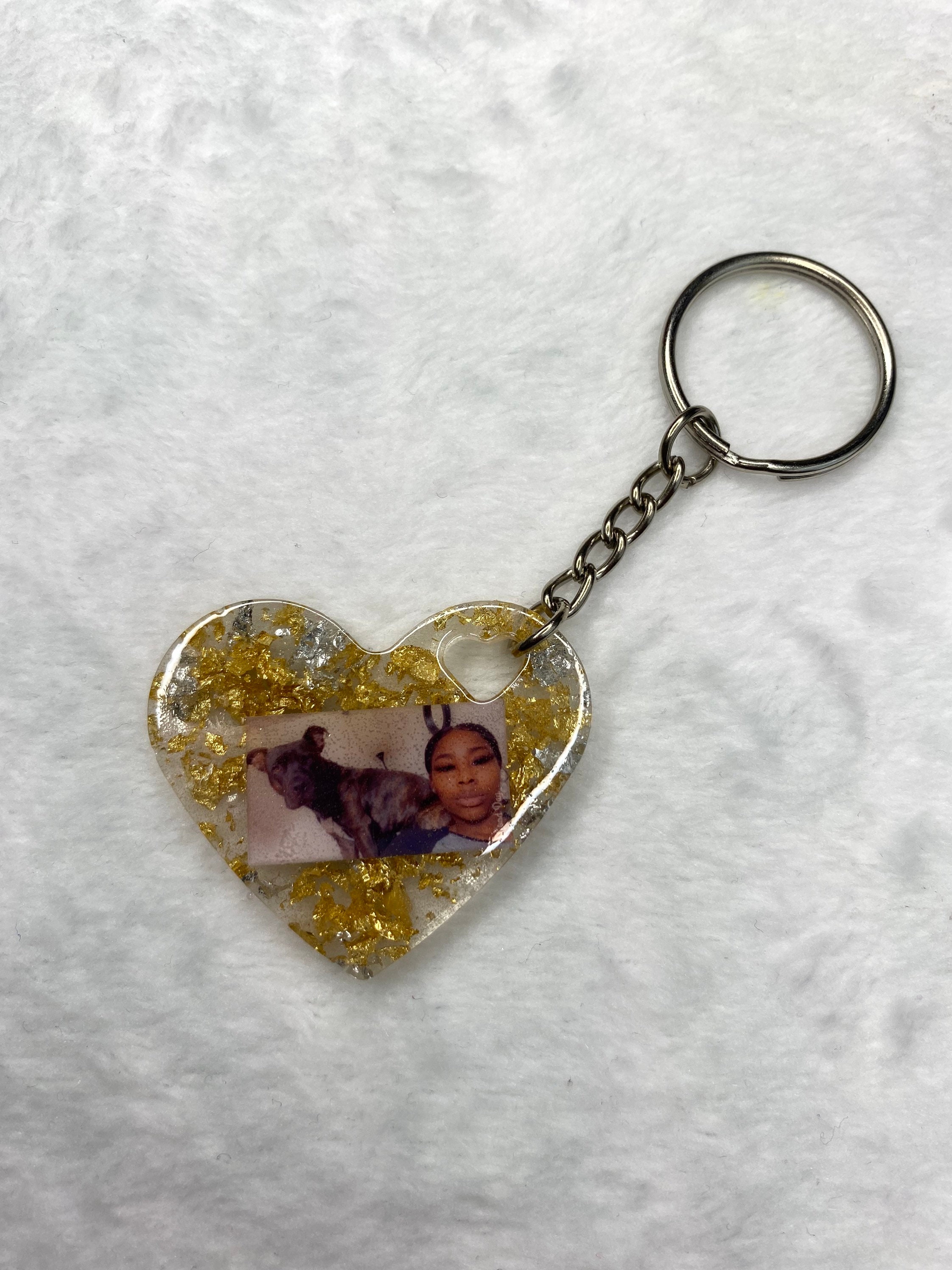 Personalized Heart Photo Keychain Custom Keychain Etsy