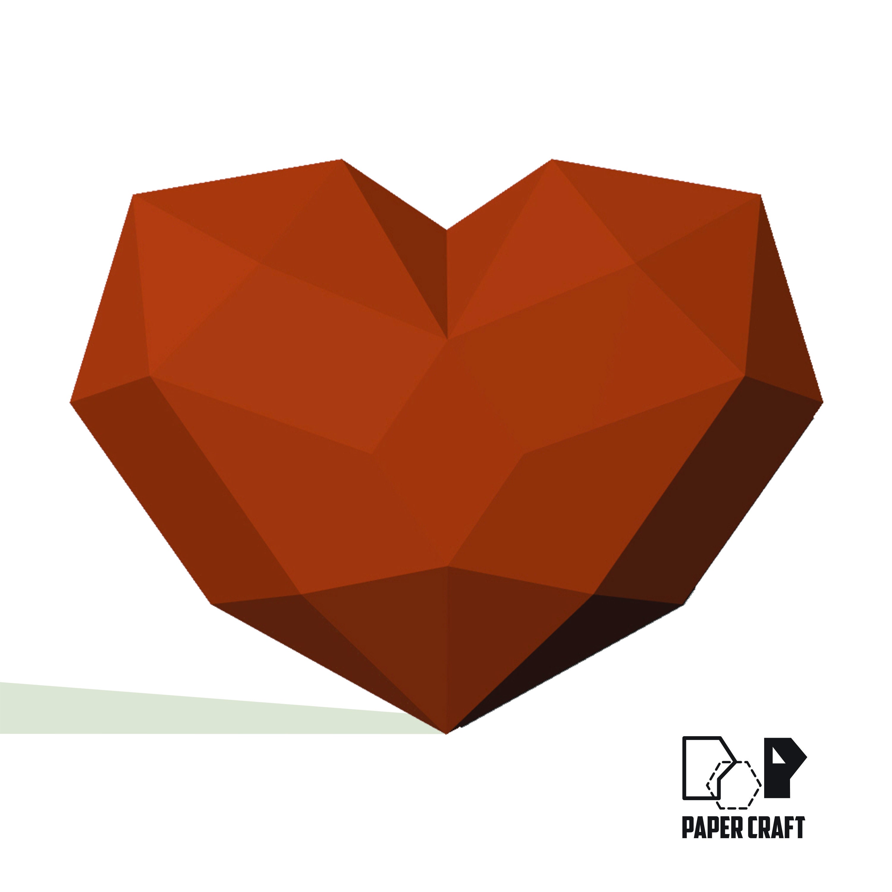 5 PDF files DIY Paper Craft 3D Heart Digital Template | Etsy