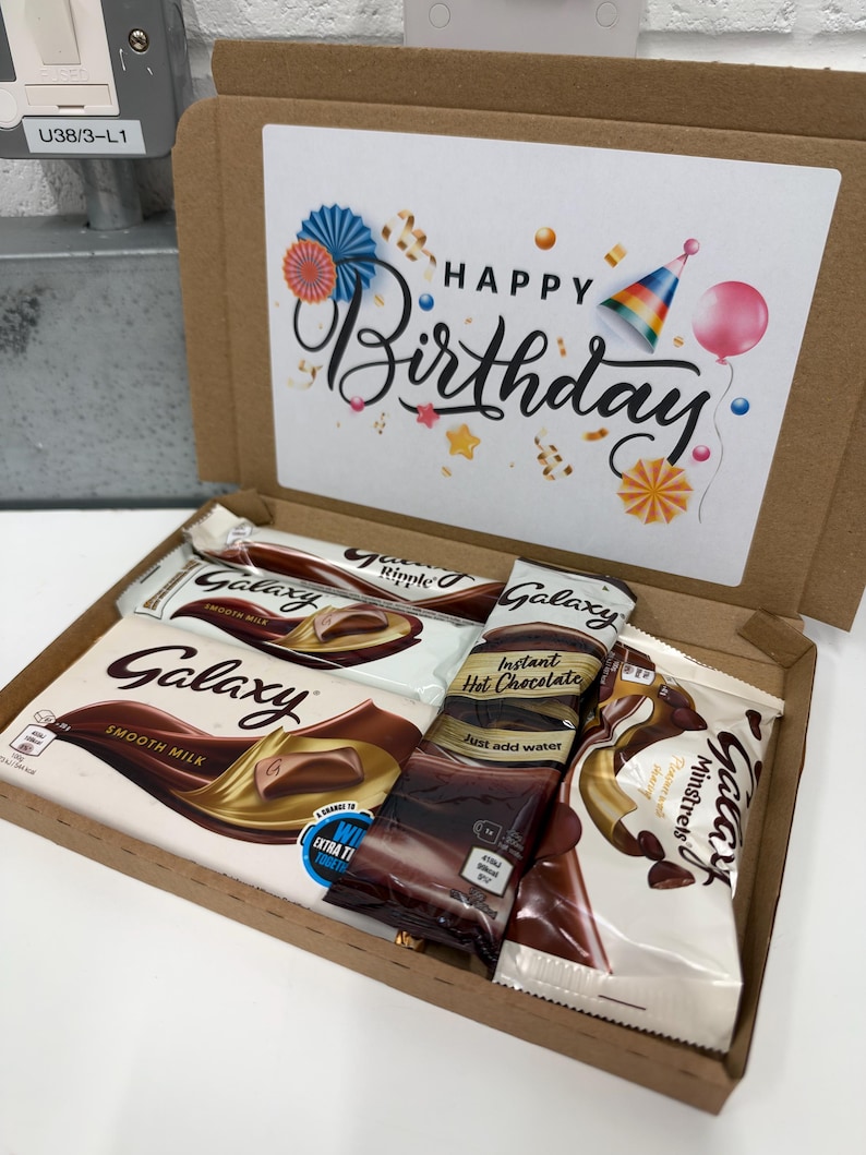 Galaxy Chocolate Hamper Personalised Sweet Box, Bars & Minis, Letterbox ...