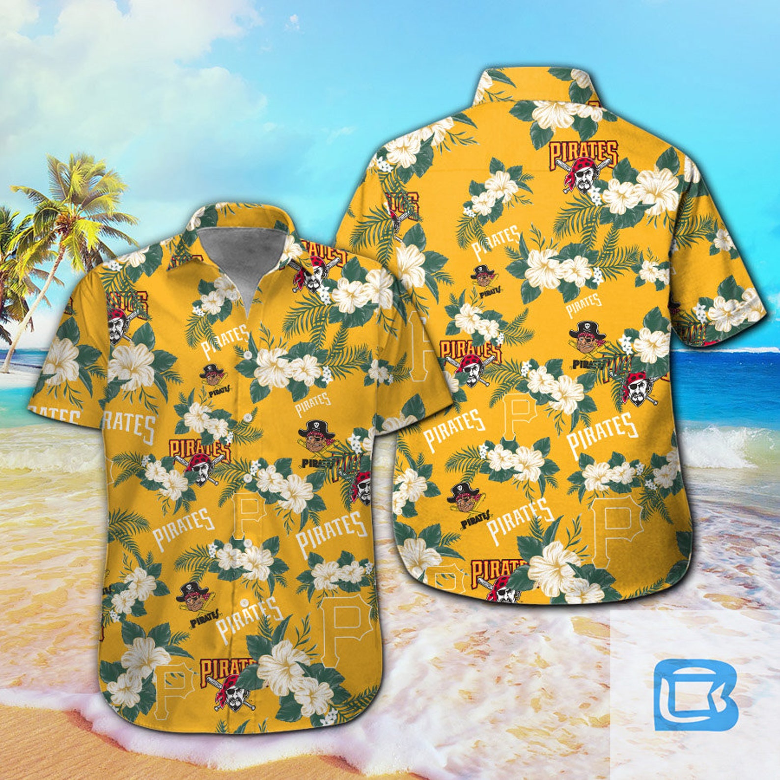 Pittsburgh Pirates floral hawaiian Shirt Blume Aloha Shirt Etsy