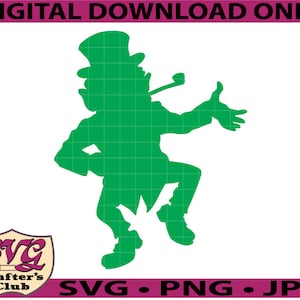 Saint Patrick&#39;s Leprechaun with Pipe SVG Design for Cricuts and Silhouettes