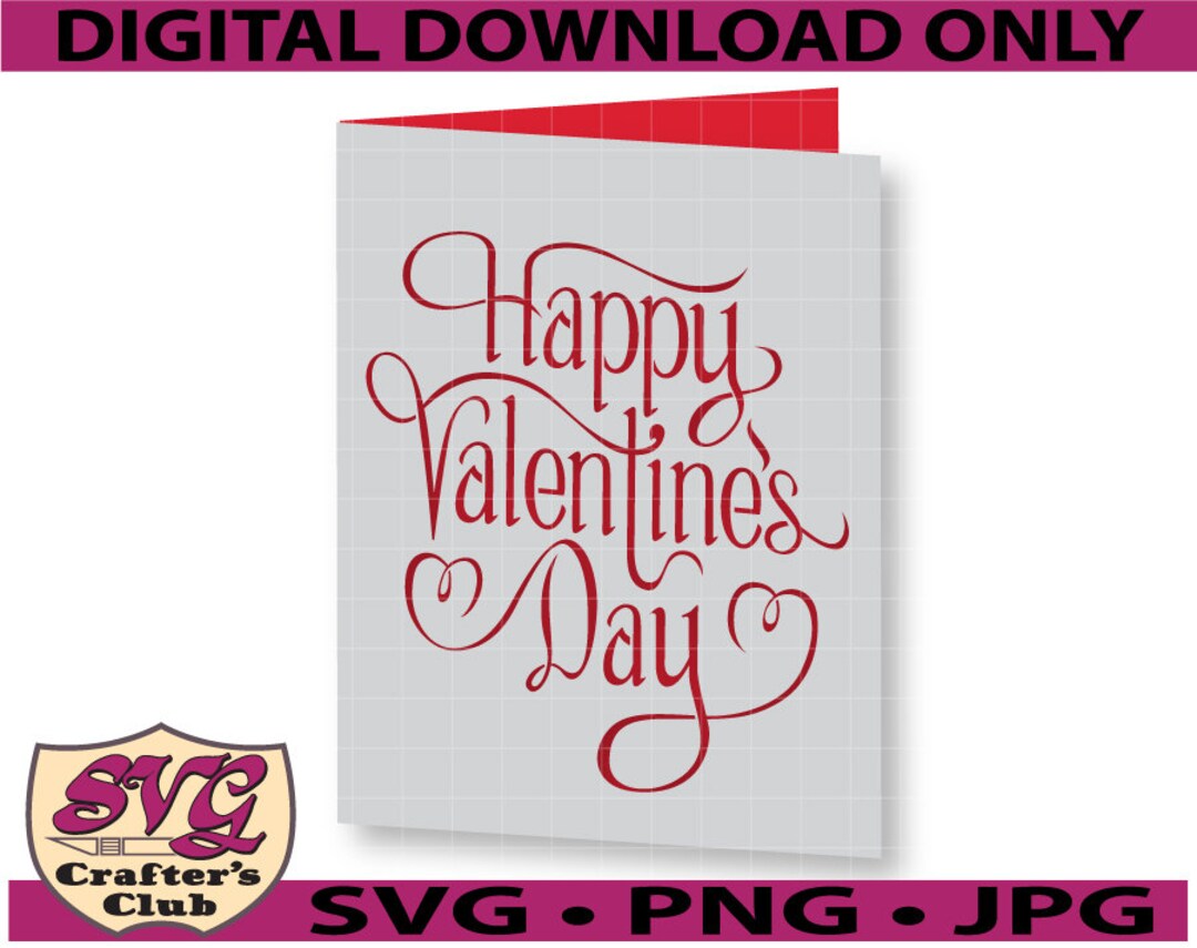 Valnetines Day Script Happy Valentine's Day Script Paper Cut SVG Design for Cricuts and ...