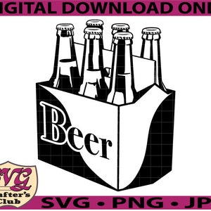 Six Pack van Generieke Bier Alcohol SVG ontwerp voor Cricuts en Silhouetten