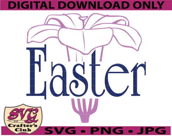 Easter Lily Floral Print SVG Design for Cricuts and | Etsy
