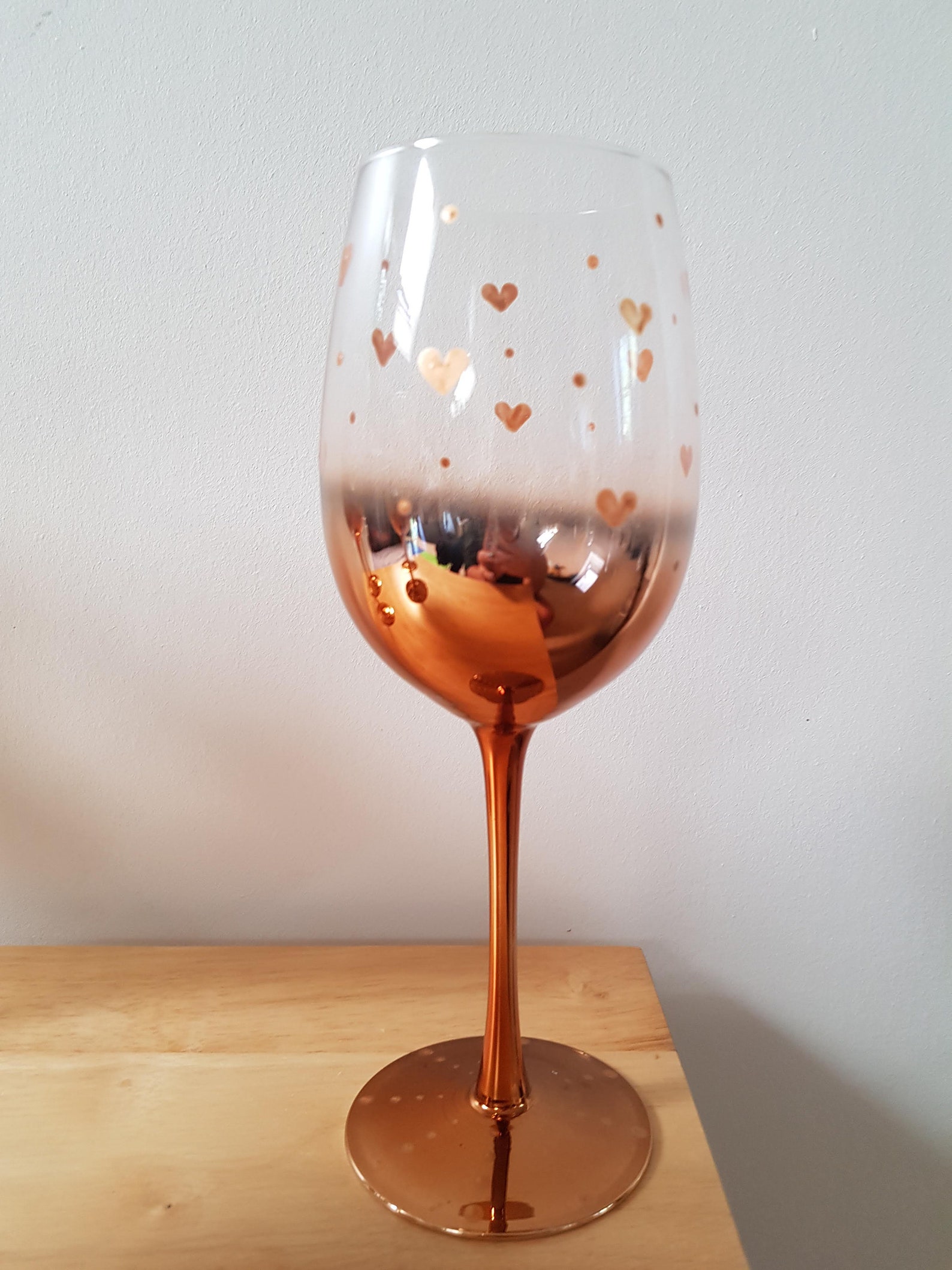Hand painted gold wine glasses perfect gift idea or garden Etsy