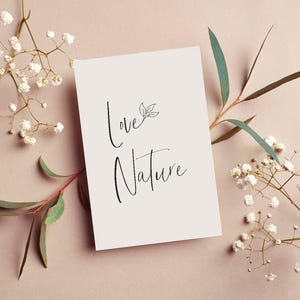 Postkarte Karte love nature Nr. 2, Spruch, minimalistisch, Naturliebe, Grußkarte A6, 300g Designkarton, romantische witzige lustige Karte