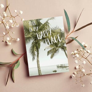 Carte postale This is my happy place, carte de voeux A6, carton design 300g, cartes postales romantiques, drôles et rigolotes, cartes de motivation