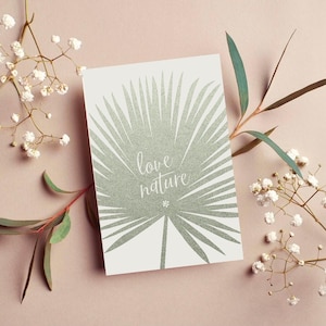 Postkarte Karte love nature, mit Spruch, minimalistisch, Naturliebe, Grußkarte A6, 300g Designkarton