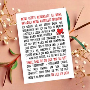 Tarjeta para mejor amigo n.° 20, A6, mensaje divertido con frases románticas, persona favorita, amistad, alma gemela, te amo