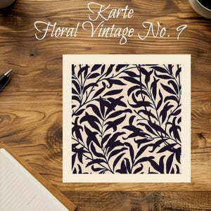 Karte, Poster: Floral Vintage No. 9, schöne quadratische Grußkarte, Postkarte, Poster als Kunstdruck für Wandbild oder toller Collage