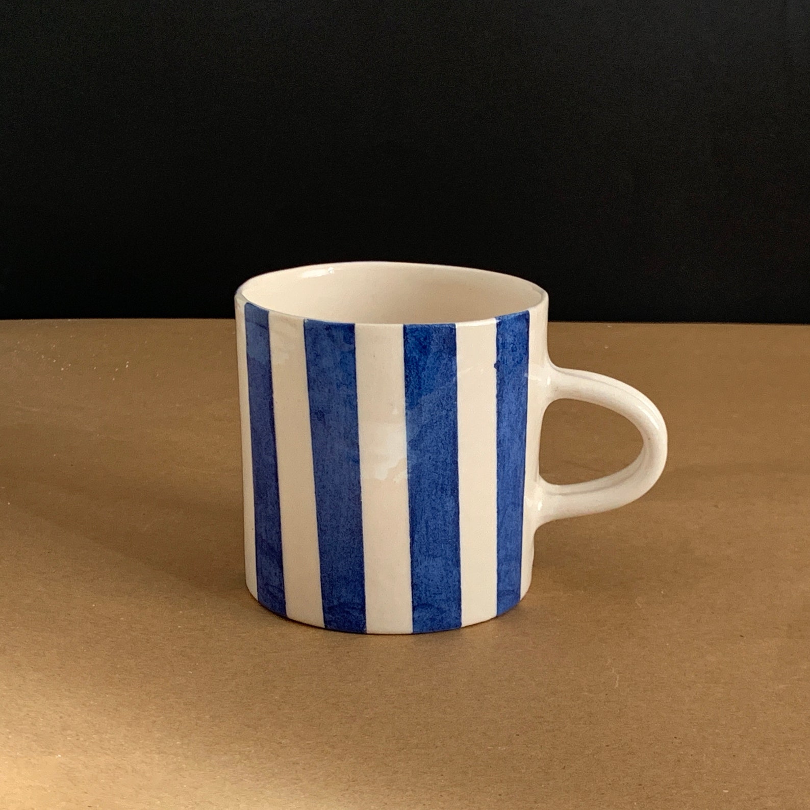 Handmade Ceramic Blue and White Striped Large MugCeramic Mug Etsy