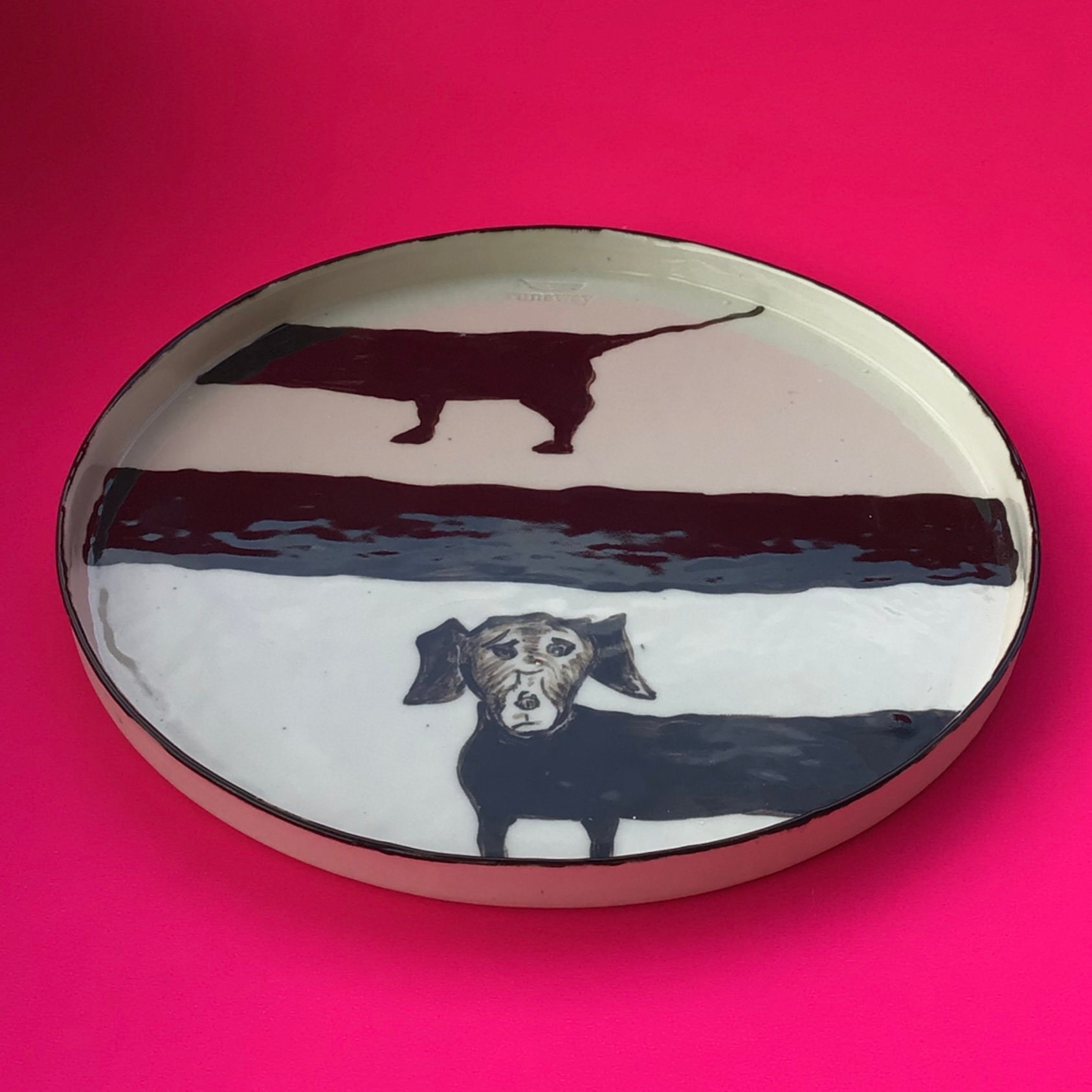 Hand painted Porcelain Dog Dinner PlateCute Dog CeramicDog Etsy