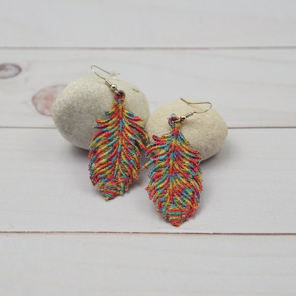 boucles d'oreilles plume