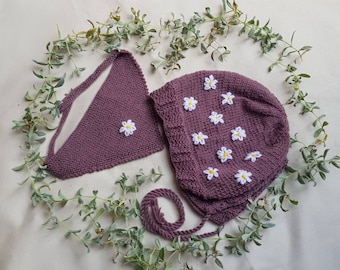 Babymütze/Kindermütze/Haube/Bonnet/handgestrickt