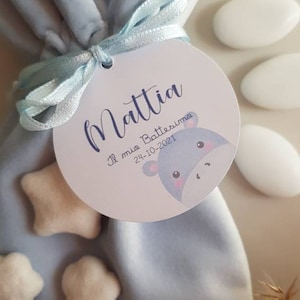 Tag etichette personalizzate bambini per bomboniere battesimo, prima comunione, compleanno, bambino, bambina