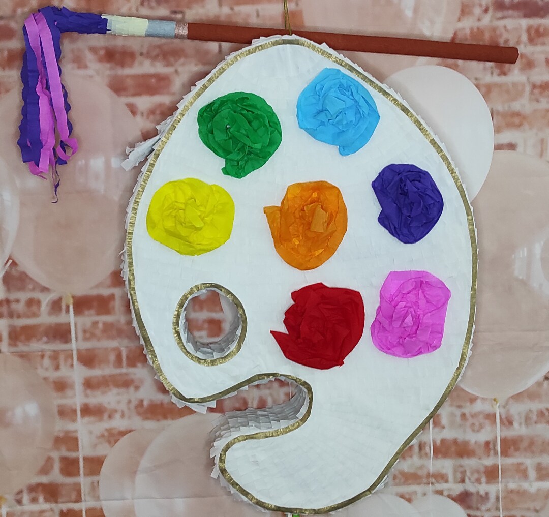 Art Pinata Painting Palette Pinata Art Birthday Theme Etsy