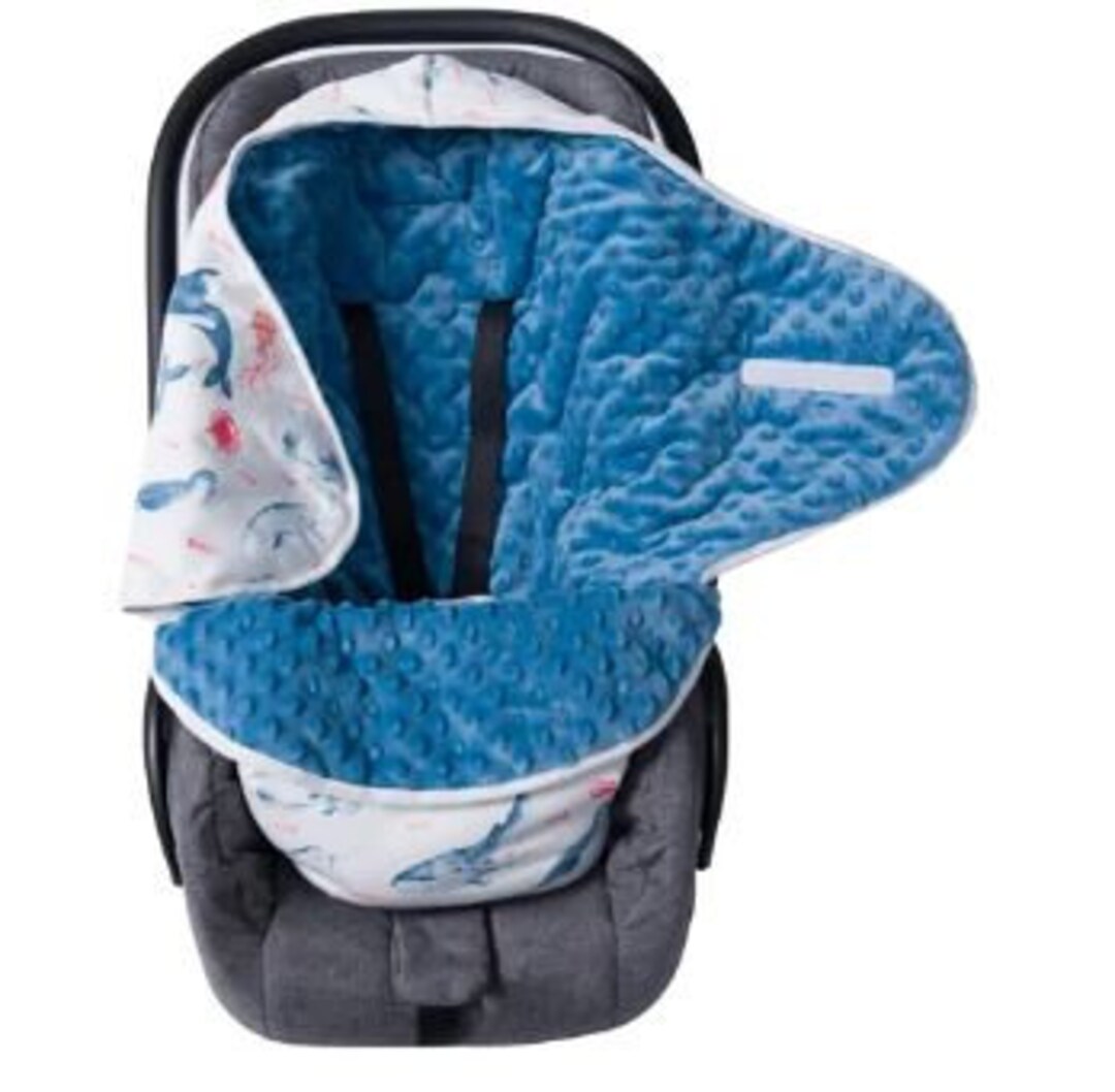 Gray and White Whale Infant Car Seat Sleeping Bag Comfy Minky Etsy