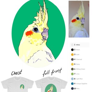 Personalised Bird T-shirt (cartoon illustration)