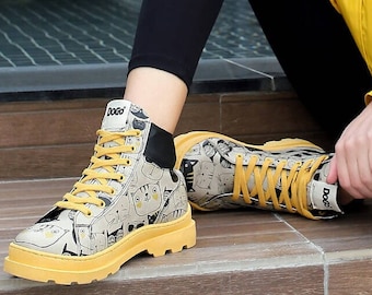 DOGO, Cat Figured, Platform Boots, Women's Boots, Chunky Boots