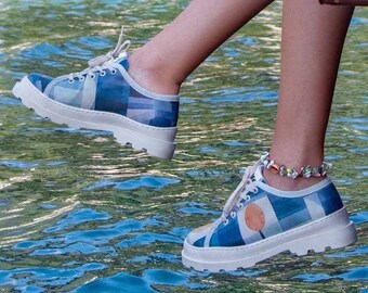 Sunset Silhouette Vegan Sneakers, Dogo Handmade Oxford Shoes