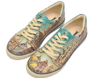 DOGO, Baskets Personnalisées, Baskets À Plateforme, Chaussures Imprimées,  Baskets Une Pièce, Baskets Pour Femme, Chaussures À Lacets En Cuir,