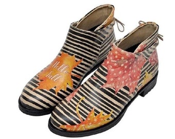 DOGO, Custom Boots, Floral Shoes, New Rock Shoes, Cute Shoes, Chelsea Boots, Ankle Booties, Gothic Shoes, Lolita Shoes, Chelsy Hello Fall