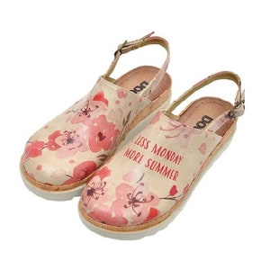 DOGO, Platform Sandals, Floral Sandals, Leather Sandals, Summer Sandals, Pink Shoes, Akita More Summer Women Sandals