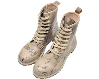 DOGO, Botas Tweety, Botas de Mujer, Warner Bros, Botas de Mujer, Zapatos Personalizados, Zapatos Veganos, Zapatos Pintados Personalizados, Producto con Licencia