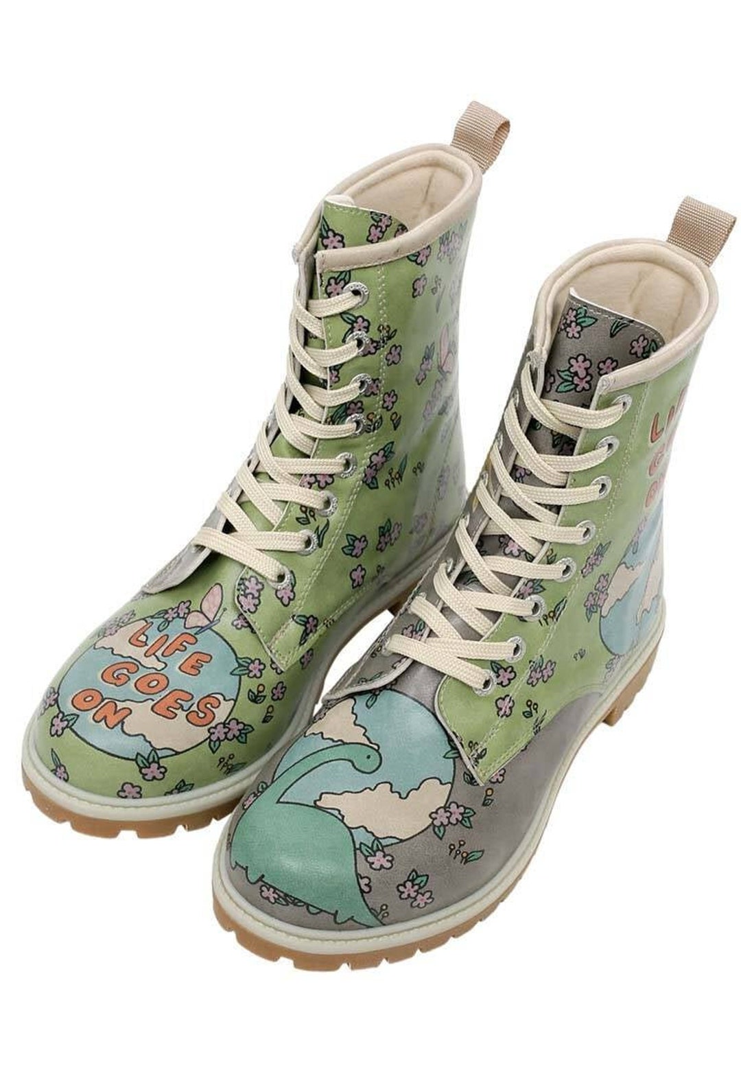 DOGO Women Long Boot Life Goes on Design Lace up Boot - Etsy
