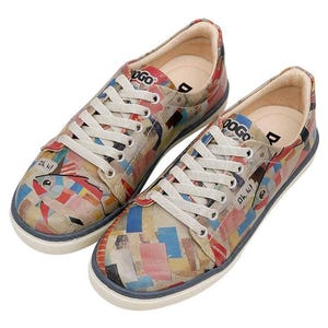 Women Vegan Leather Multicolor Sneakers - Hi Fish Design