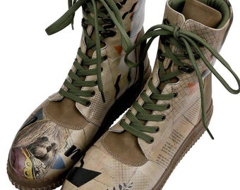 DOGO, Custom Boots, Vegan Shoes, Combat Boots, Dogs Figured, Printed Shoes, Platform Shoes, Lace Up Boots, Future Boots Awesome