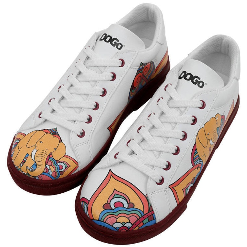 Yoga Elephant Mandala Black Sneaker Shoes For Men Women main image 0