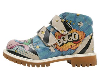 DOGO, Kid's Boot, Dogo Cool Design, Boot for Girls, Boot for Boys, Leather Kids Boot, Kid Velcro Boots, Printed Shoes,