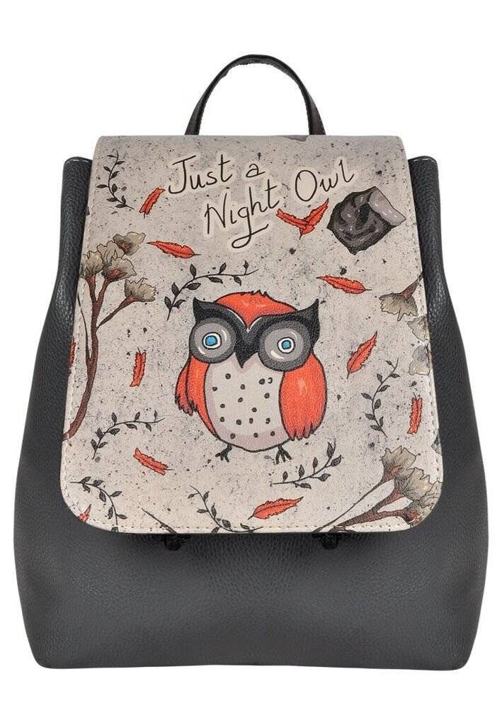 DOGO Vegan Women\'s Tidy Bag - Owls Family Backpack Artsy Novelty Art To Wear Women Vegan Leather Cream Backpack - The Wise Owl Design  main image 2
