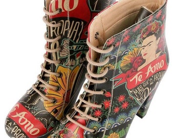 Frida kahlo boots | Etsy España