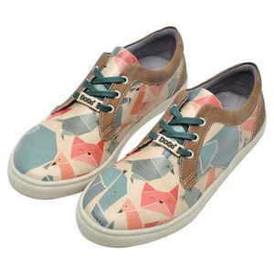 DOGO, Custom Sneakers, Floral Shoes, Flower Sneakers, Custom Shoes, Black Sneakers, Vegan Leather, Womens Sneakers, Cord Origami