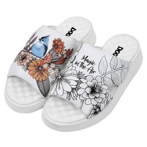 DOGO, Ocean Slippers, Magic in the Air Design, Plarform Slippers, Women Flip Flops, Thick Heeled Slippers, Beach Slippers, Vegan, Handmade